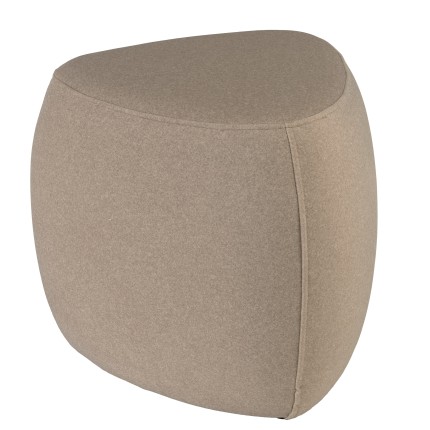 LEOPOLD - Kiezelvormige poef nr. 1 van donkerbeige fluweellook stof LEOPOLD